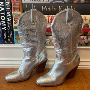 Silver Metallic Western Cowboy Boots by Miranda Lambert 8.5